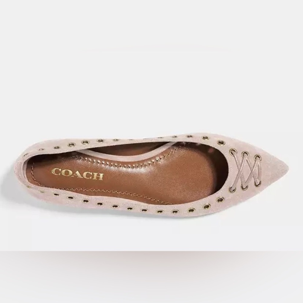 NWOB Women’s Coach Suede Valerie Flat in Pale Blush Size 8.5
